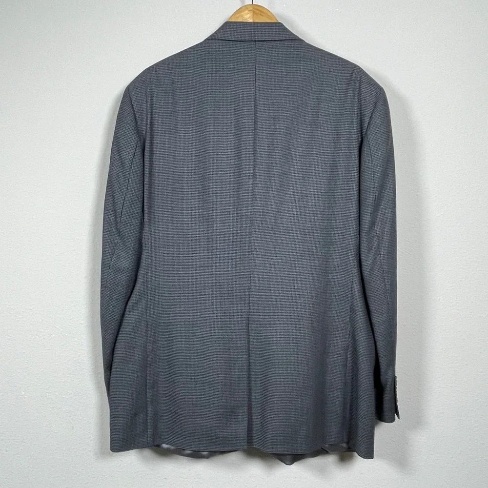 Nautica Blazer Mens 48L Gray Preppy Dark Academia Wool Houndstooth Sport Coat